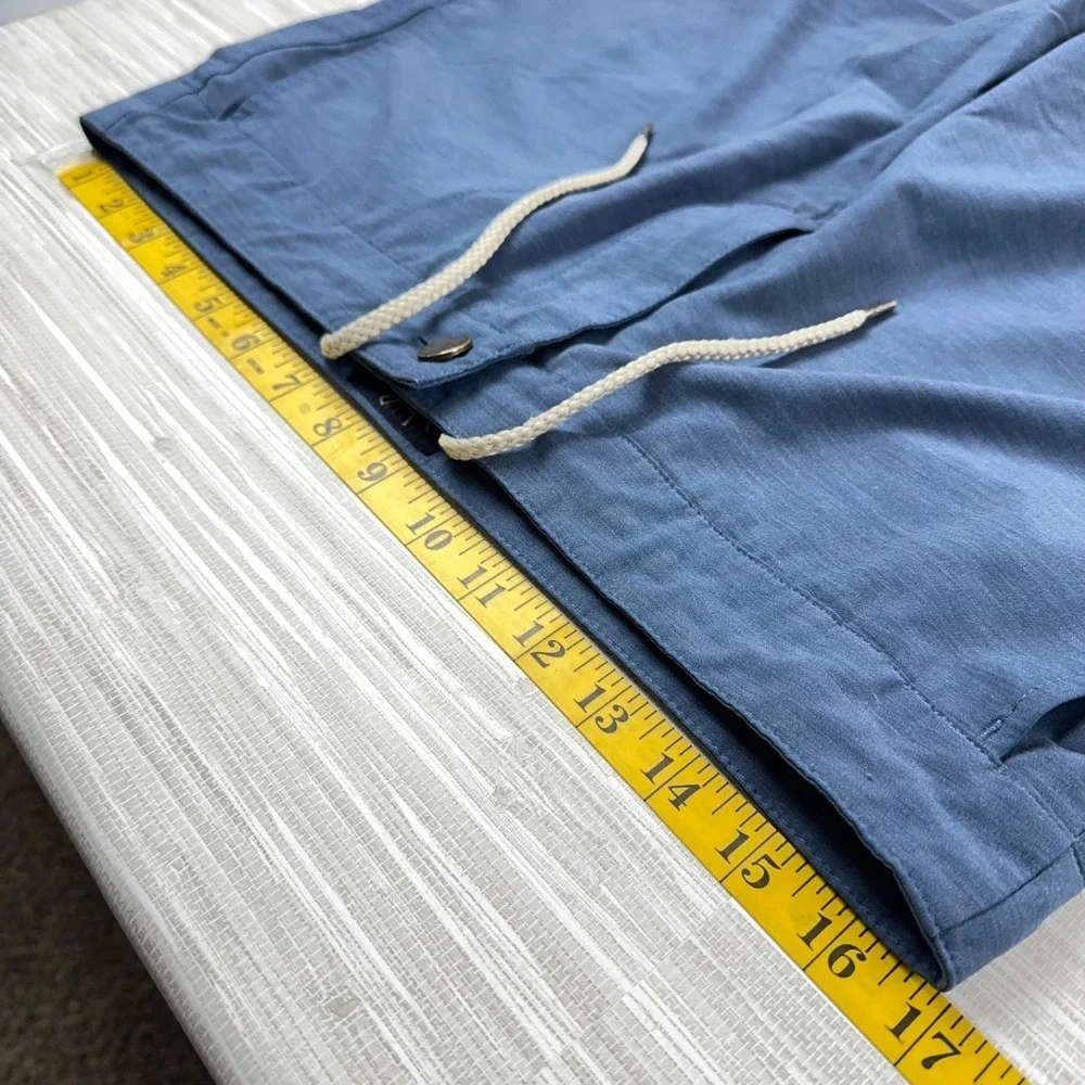 Faherty All day Shorts Mens Sz 33 Blue Drawstring Chino Stretch Casual Pockets